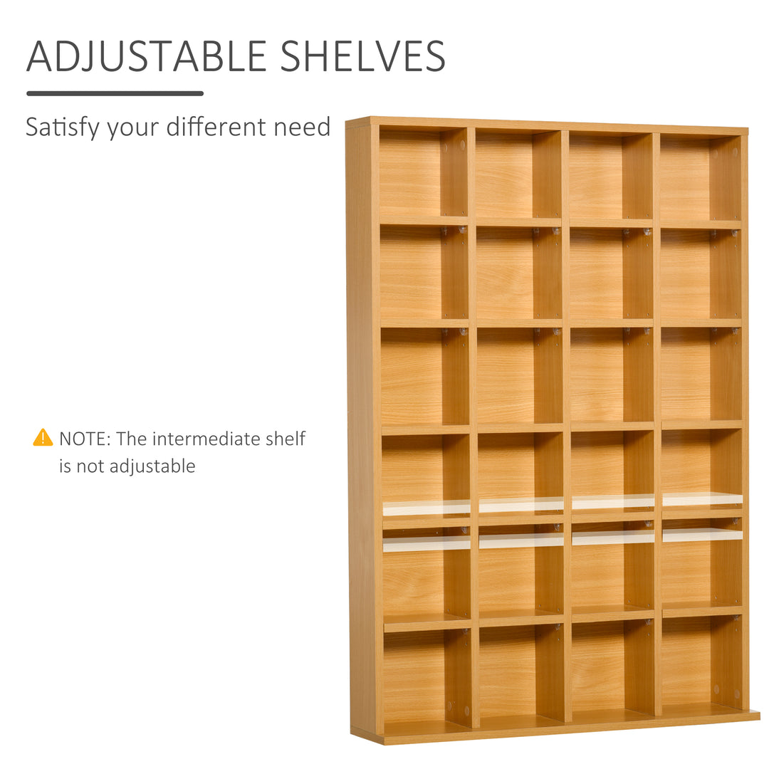 MCL CD Storage Unit with Adjustable Shelves, 89 x 130.5 cm, Beech Wood Finish