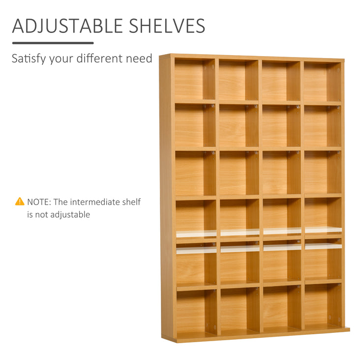 MCL CD Storage Unit with Adjustable Shelves, 89 x 130.5 cm, Beech Wood Finish