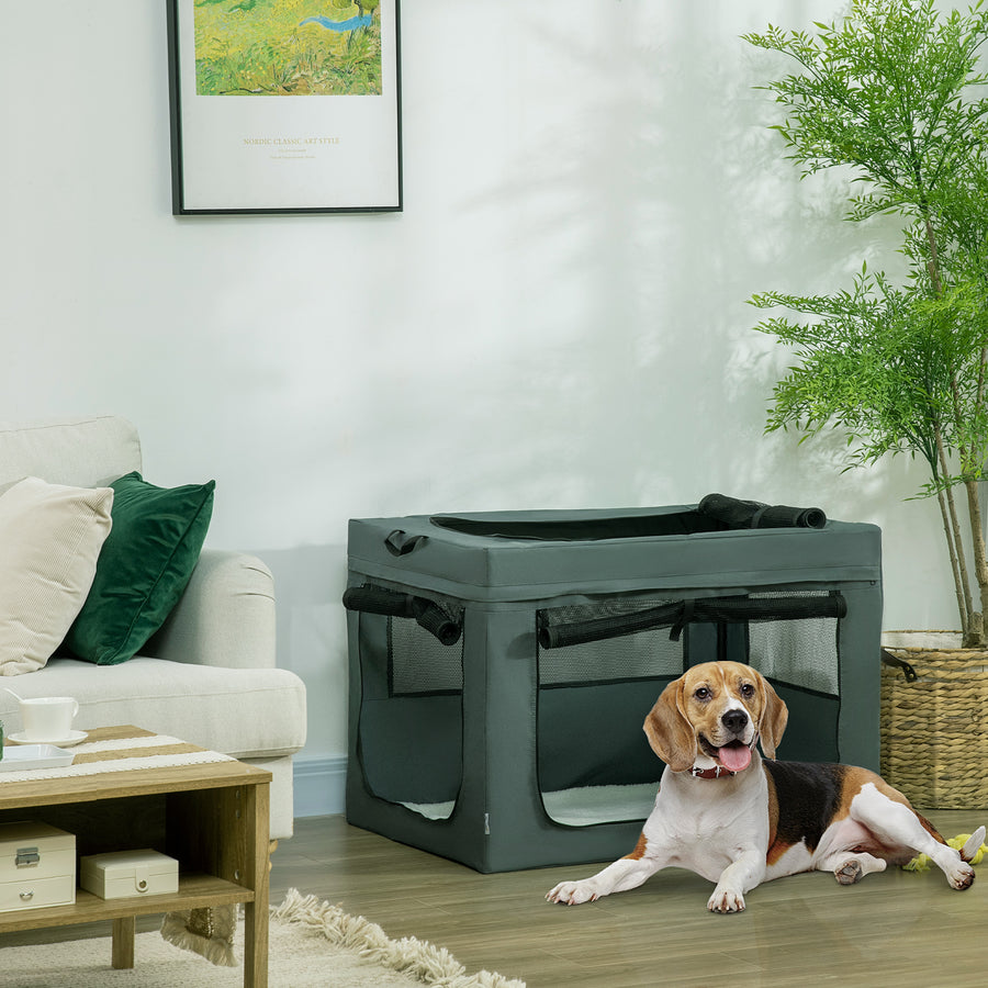 90cm Pet Carrier Bag, with Cushion for Medium, Large Dogs - Grey