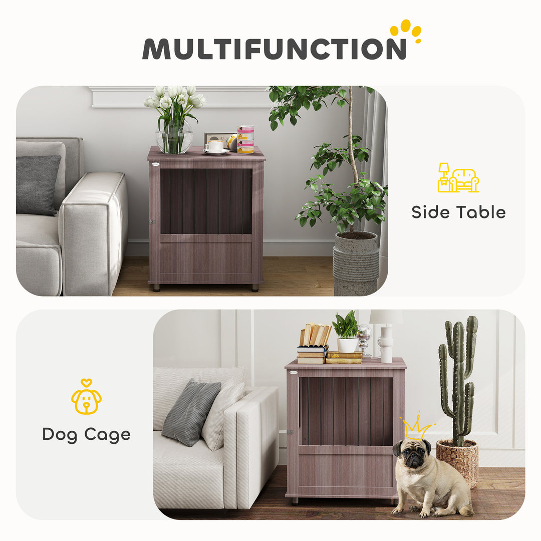 Dog Crate Table for Medium and Large Dogs with Magnetic Door for Indoor Use, 60 x 55 x 70 cm, Purple