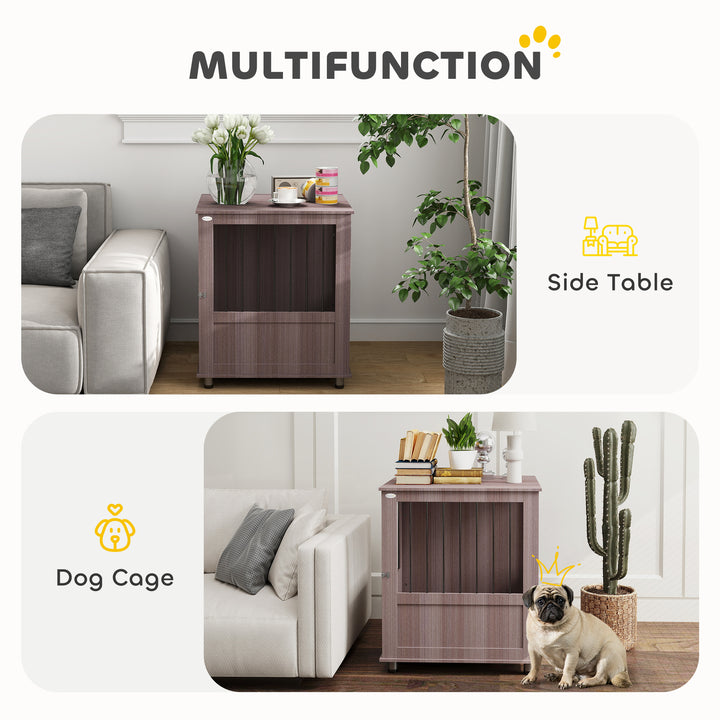 Dog Crate Table for Medium and Large Dogs with Magnetic Door for Indoor Use, 60 x 55 x 70 cm, Purple
