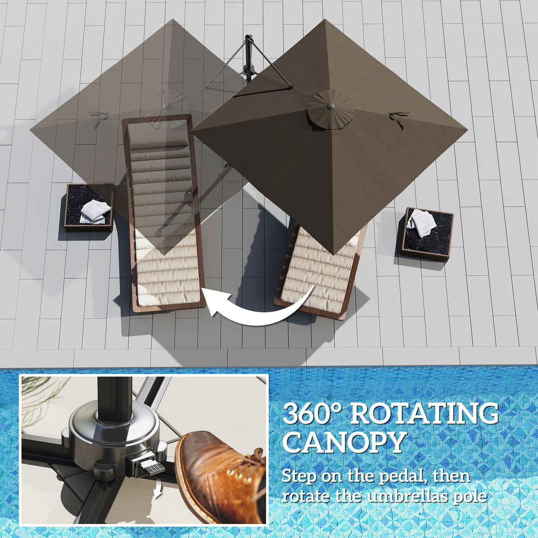 Patio Offset Parasol Umbrella - Tan