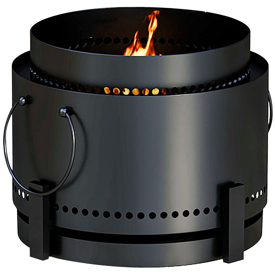 Smokeless Fire Pit with Ash Catcher, 37cm Portable Wood Burning Firepi