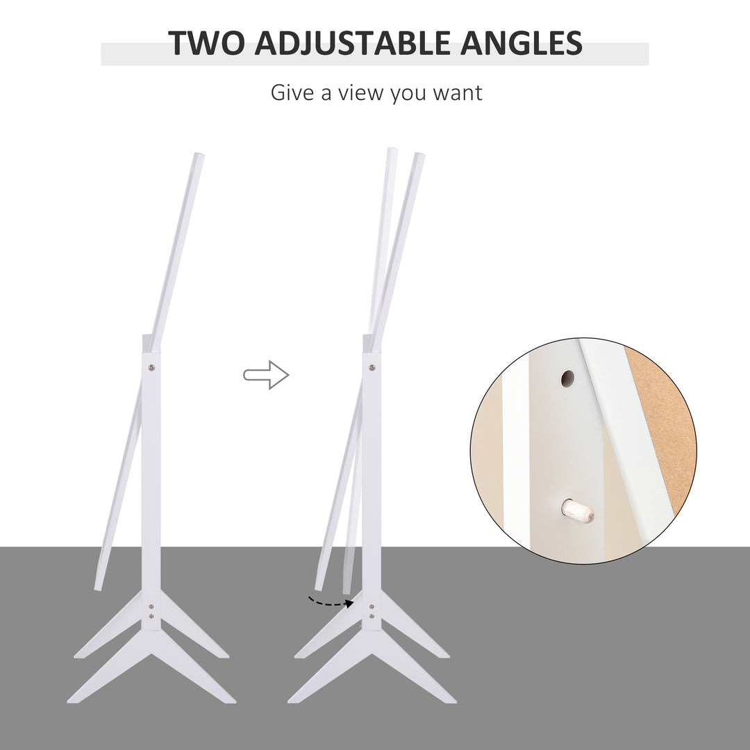 MCL Full Length Mirror, Freestanding Adjustable Angle Dressing Mirror for Bedroom, Living Room, 148 x 47 cm, White
