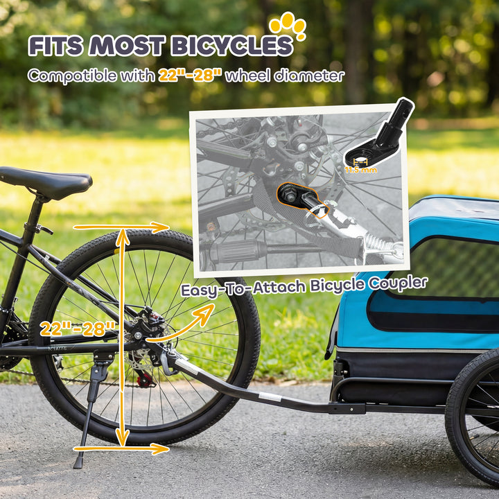 Dog Bike Trailer with Flip-Down Ramp Tailgate, Quick Release Frame, Un