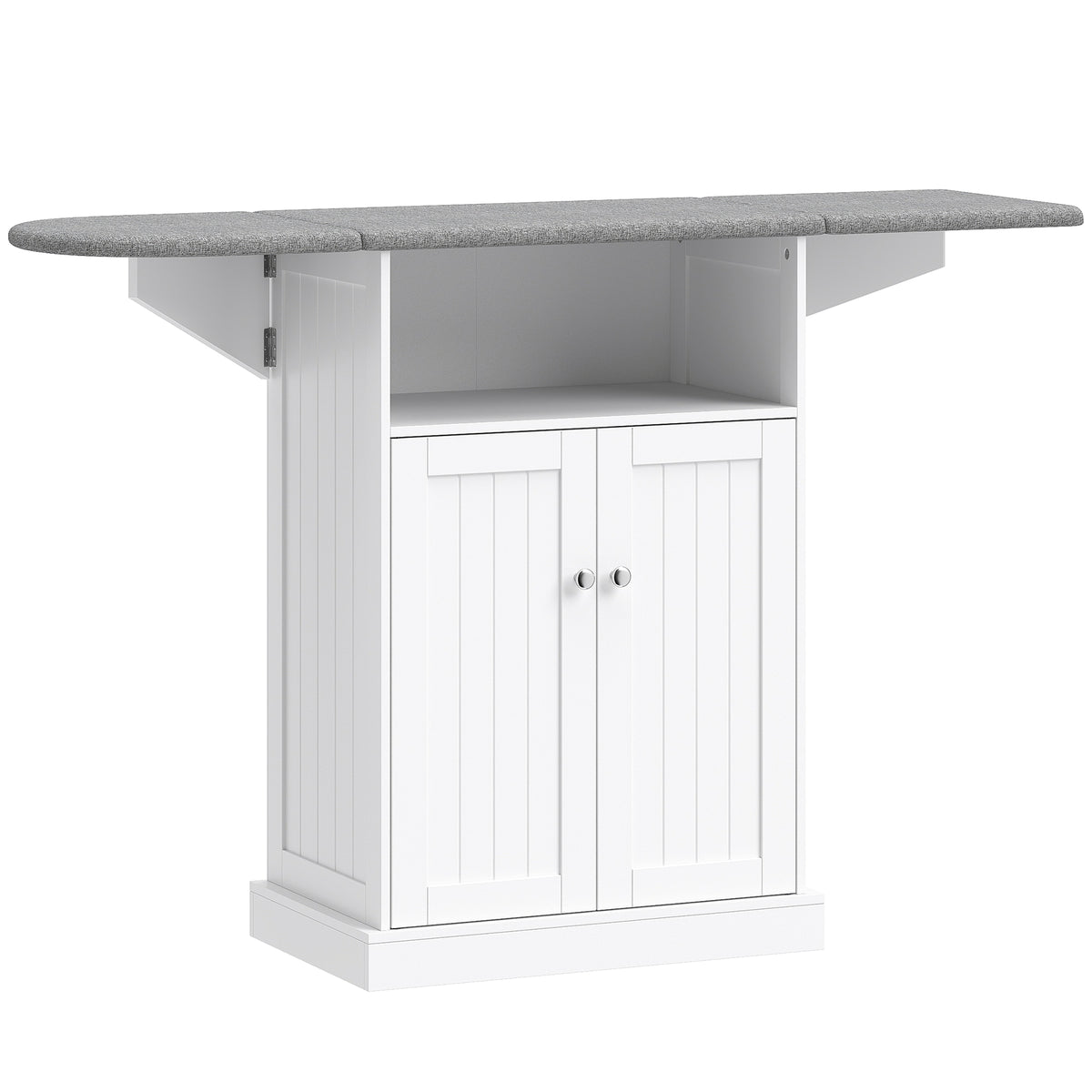 Ironing Board Cabinet on Wheels with Foldable Top, Mobile Storage