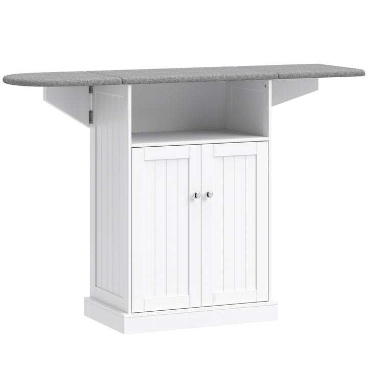 Ironing Board Cabinet on Wheels with Foldable Top, Mobile Storage
