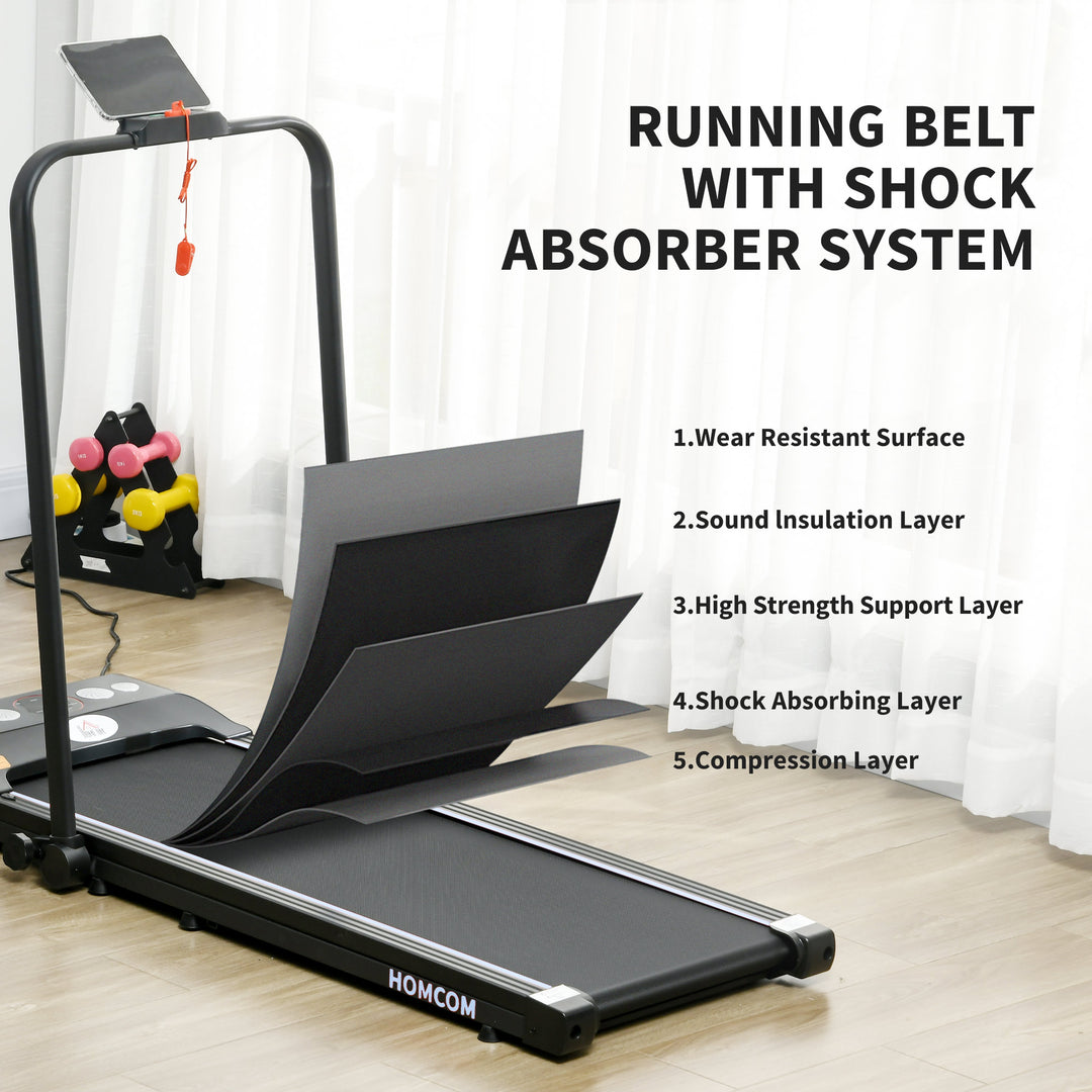 Foldable Walking Treadmill, with LED Display and Wheels, for Home, Office, Gym, Blue