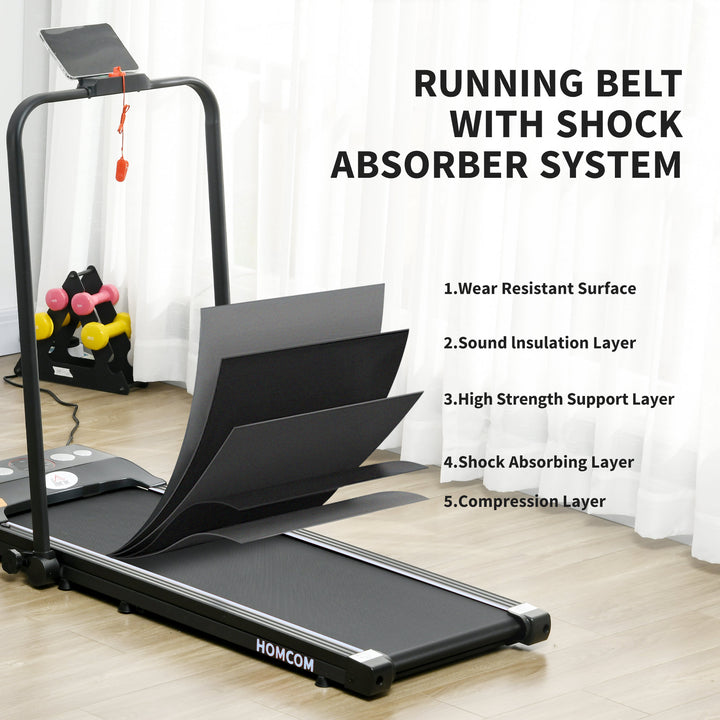 Foldable Walking Treadmill, with LED Display and Wheels, for Home, Office, Gym, Blue