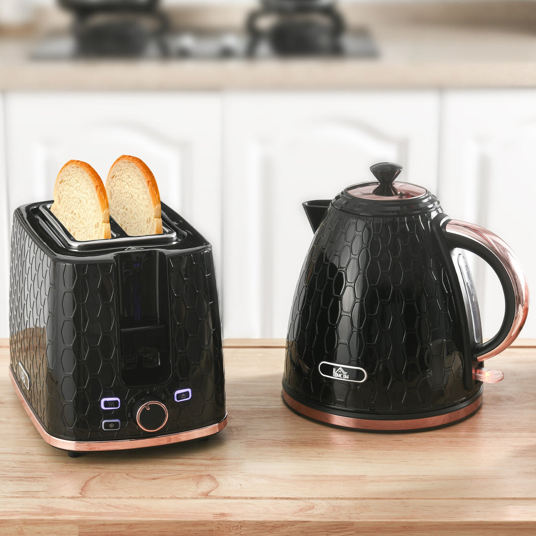 1.7L 3000W Fast Boil Kettle &amp; 2 Slice Toaster Set, Kettle and Toaster Set with Auto Shut Off, Browning Controls