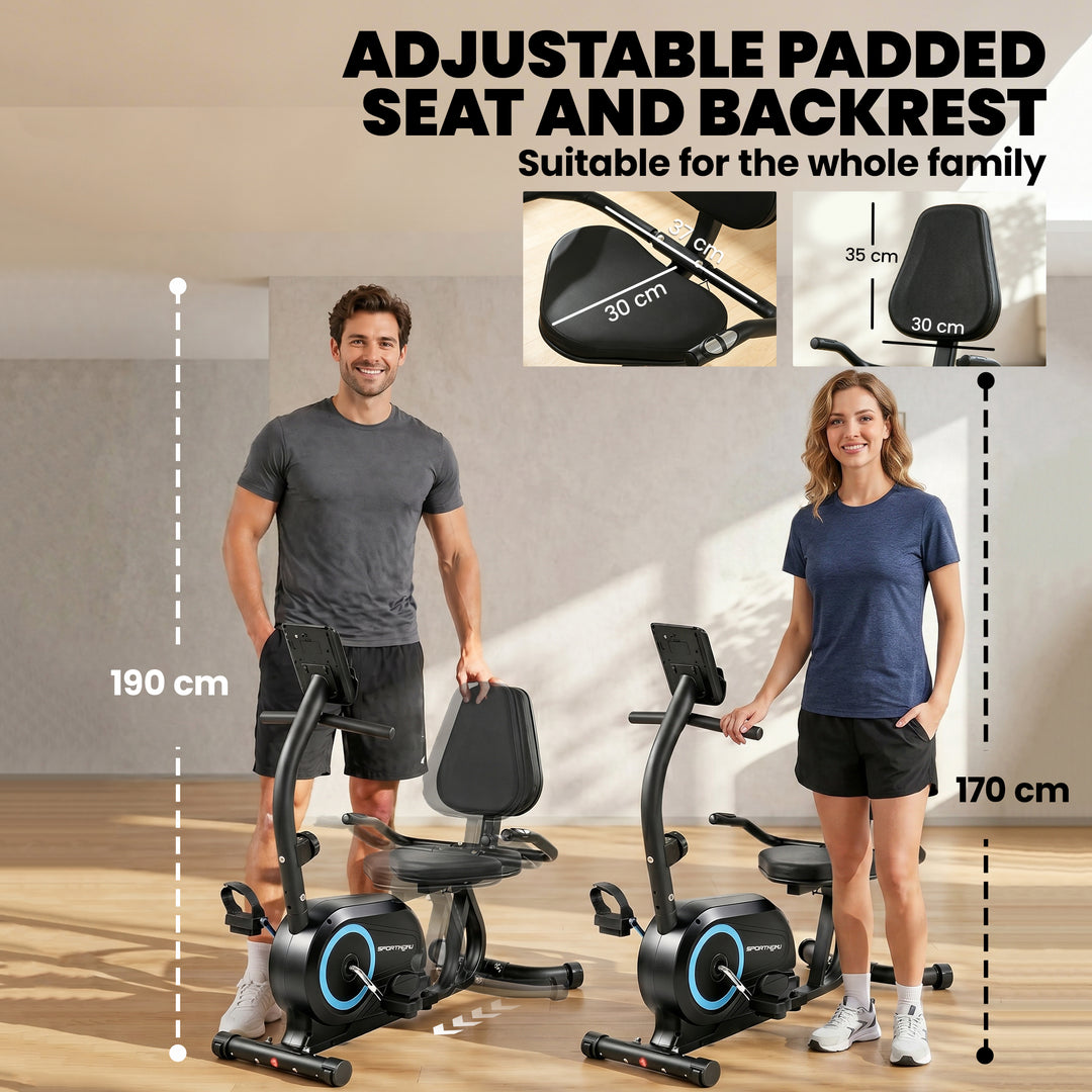 Recumbent Exercise Bike for Home, Stationary Bike with Bluetooth, App 