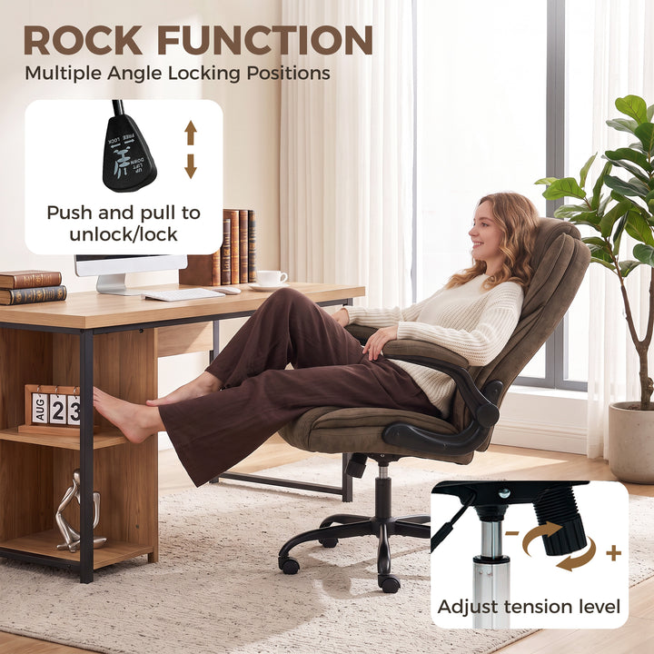 Office Chair, Ergonomic Desk Chair with Flip-up Armrest, Pocket Spring