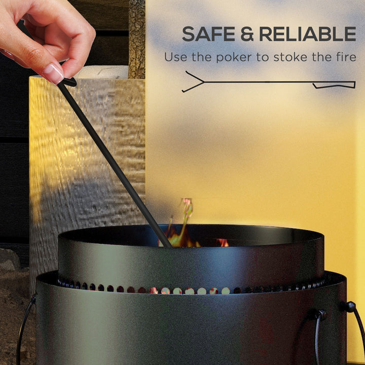 Smokeless Fire Pit with Ash Catcher, 37cm Portable Wood Burning Firepi