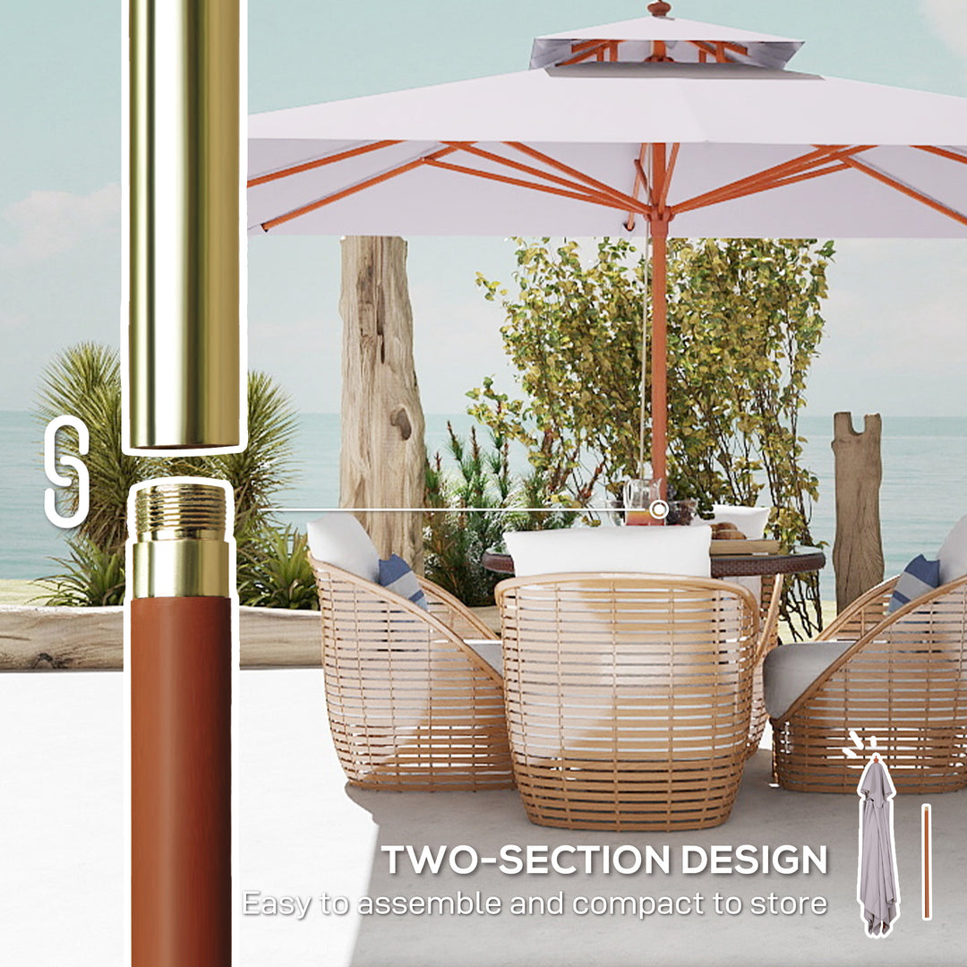 MCL 3 m Square Canopy Parasol - Grey