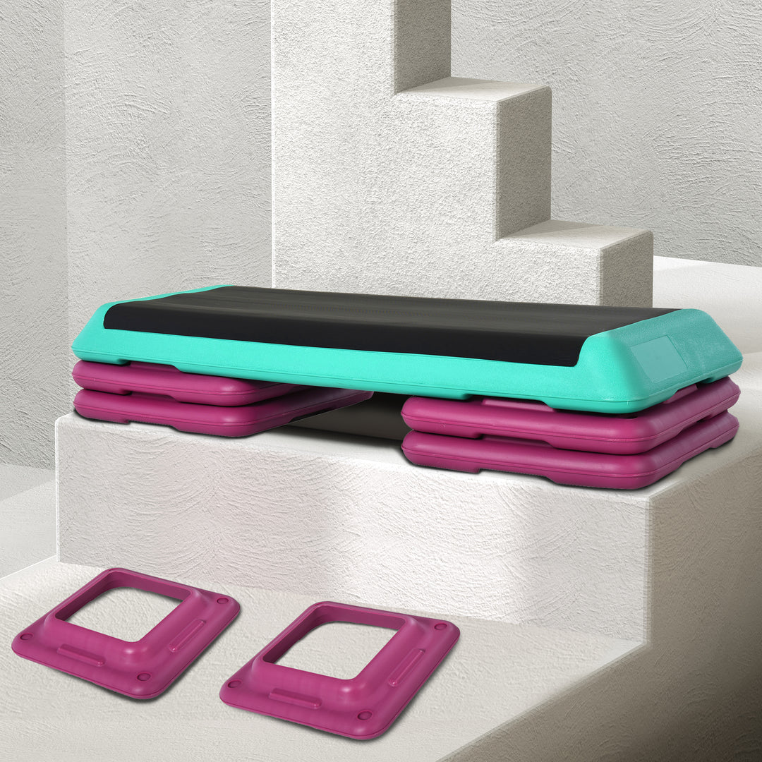 MCL 3-Level Aerobic Step 10/15/20cm Steppers for Exercise Workout w/ Non-Slip Top Compact Stepper Home Office Indoor Outdoor Fitness Equipment