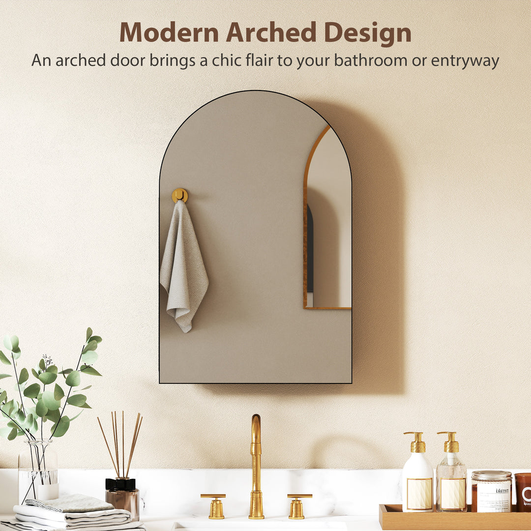 Bathroom Mirror Cabinet with Mirror, Arched Wall Mounted Bathroom Cabi