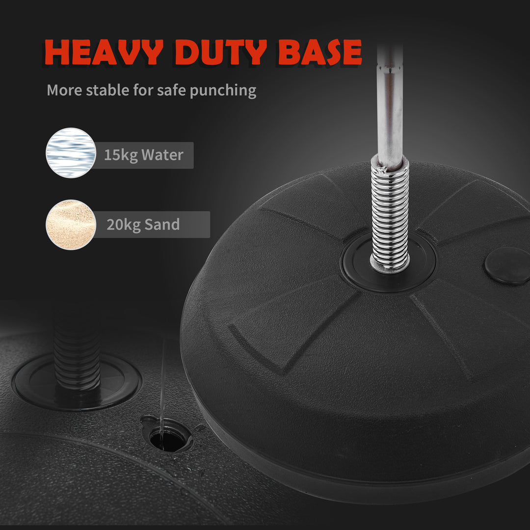 MCL Punching Bag with Stand, 126-144 cm Height Adjustable Boxing Set Free Standing Speed Bag with Gloves and Air Pump for Teenagers Home Gym Workout