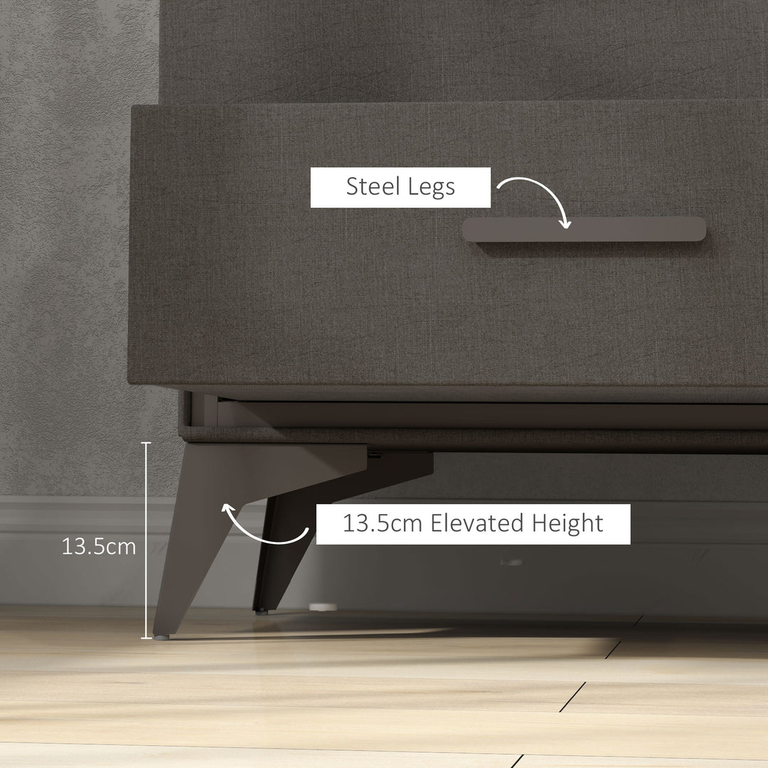 Velvet-Feel Chest of Four Drawers - Brown