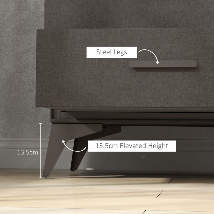 Velvet-Feel Chest of Four Drawers - Brown