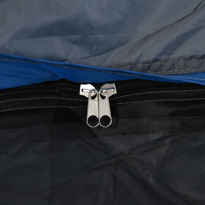 MCL Instant Pop Up Camping Tent, 4 Man Dome Tent with 4 Doors, Sewn-in Groundsheet, Carry Bag and Top Hook for Fishing Hiking Festival, Grey