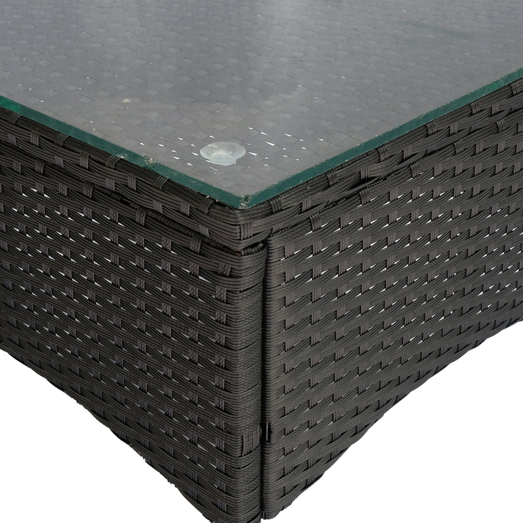 MCL 2 Seater Rattan Bistro Set, Steel-Black