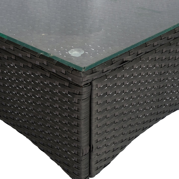 MCL 2 Seater Rattan Bistro Set, Steel-Black