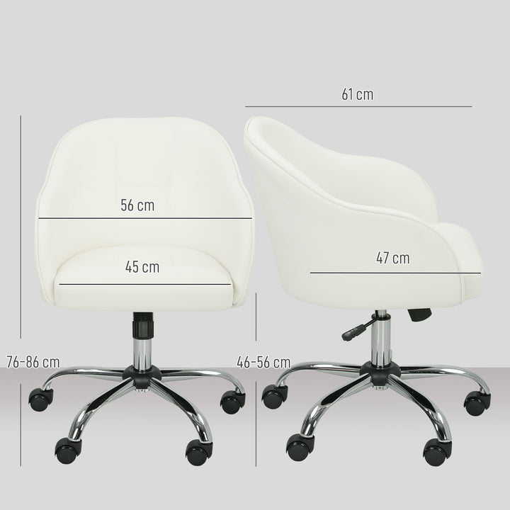 46-56 cm Velvet-feel Office Chair - Cream