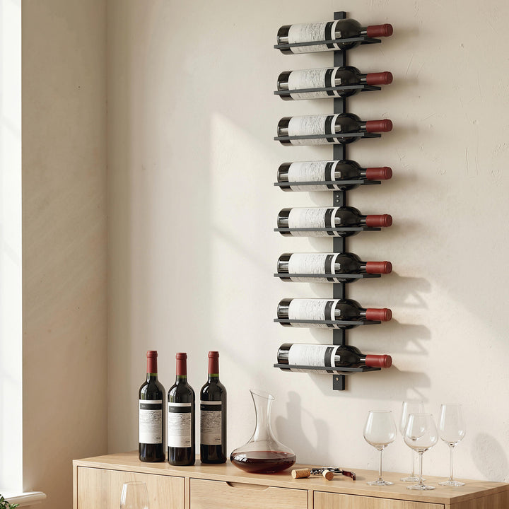 Wall Mounted Wine Rack, 8 Tier Metal Wine Display Rack, Storage Holder