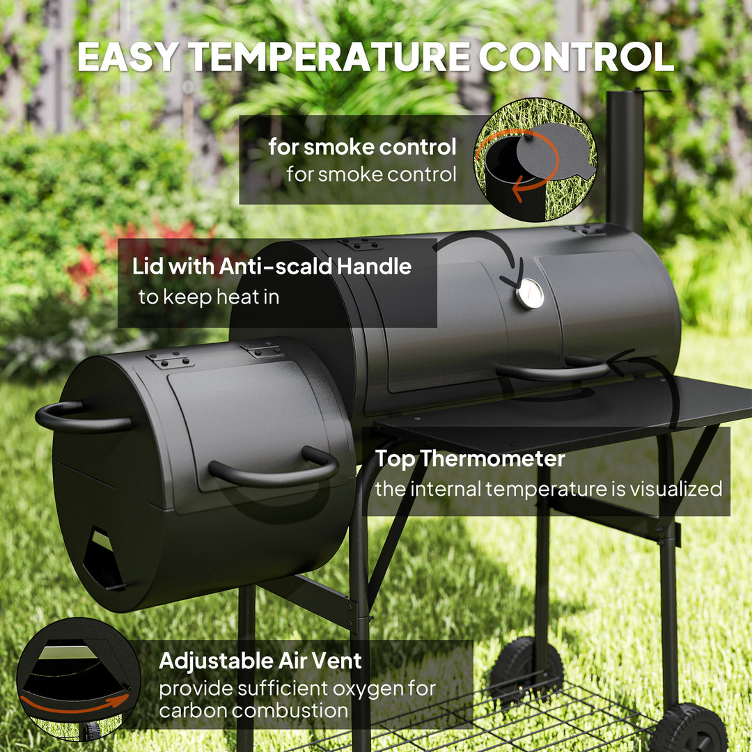 Barbecue Grill Portable Outdoor Charcoal BBQ Grill with Offset Smoker 