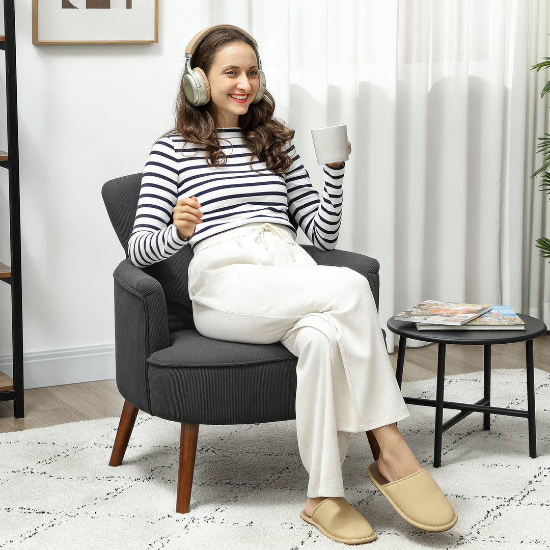 MCL Corduroy Retro Accent Chair - Black