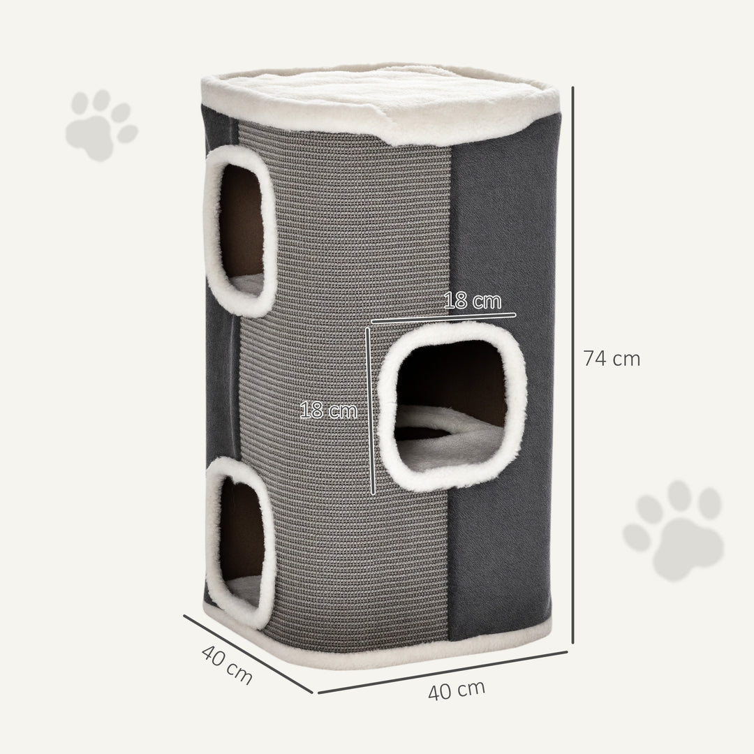 Cat Barrel Scratching Post Cat Tree for Indoor Cats Kitten Climbing Fr