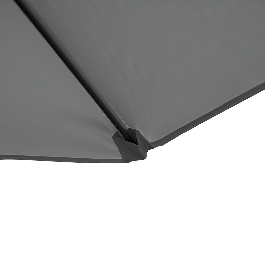 2.5M Garden Cantilever Parasol, Offset Roma Patio Umbrella Hanging Sun Shade Canopy Shelter with 360° Rotation and Cross Base, Dark Grey