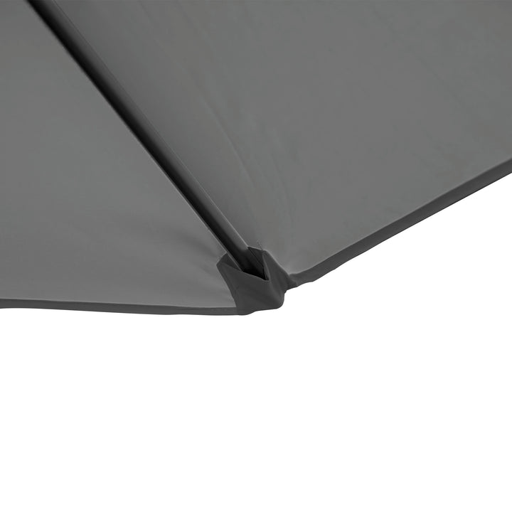 2.5M Garden Cantilever Parasol, Offset Roma Patio Umbrella Hanging Sun Shade Canopy Shelter with 360° Rotation and Cross Base, Dark Grey