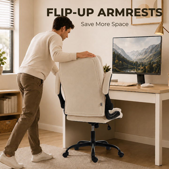 Office Chair, Ergonomic Desk Chair with Flip-up Armrest, Pocket Spring