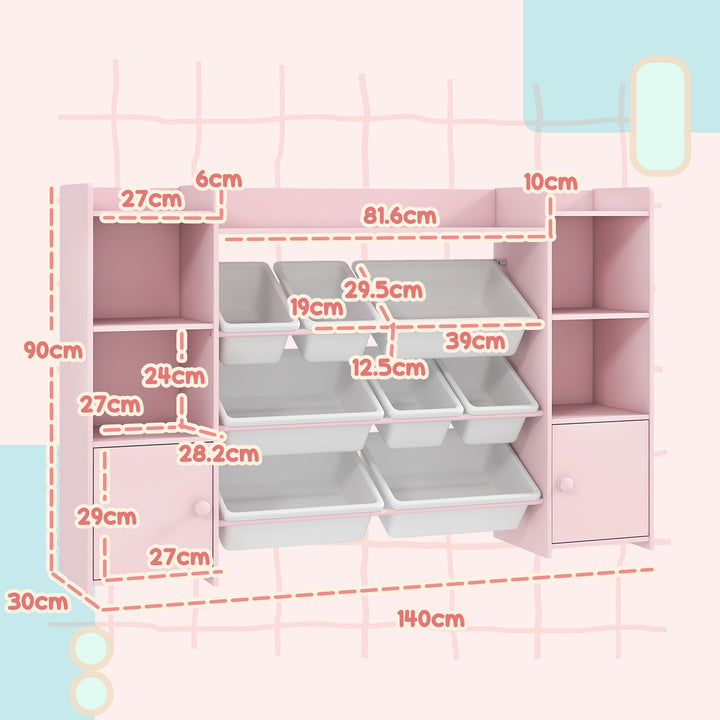Kids Toy Organizers and Storage with 8 Removable Storage Bins and Book