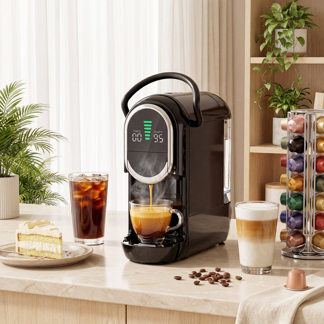 Pod Coffee Machine for Nespresso, Dolce Gusto Capsule &amp; Ground Coffee,