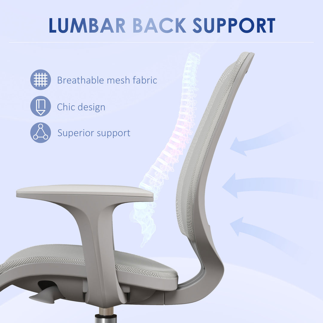 44-56cm Mesh Back Office Chair - Grey