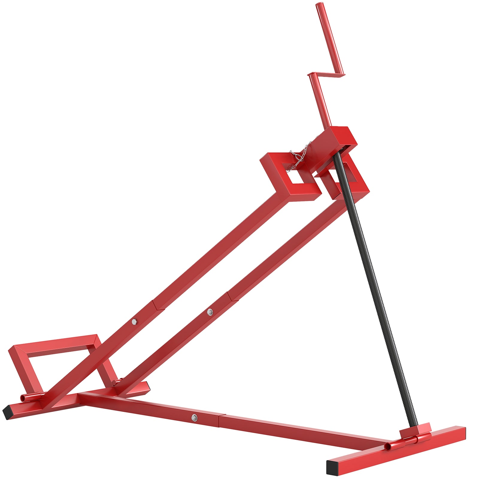 400 kg Foldable Ride-On Mower Jack Lift, Adjustable Steel Lifting Device, for Lawn Mower, ATV, Red