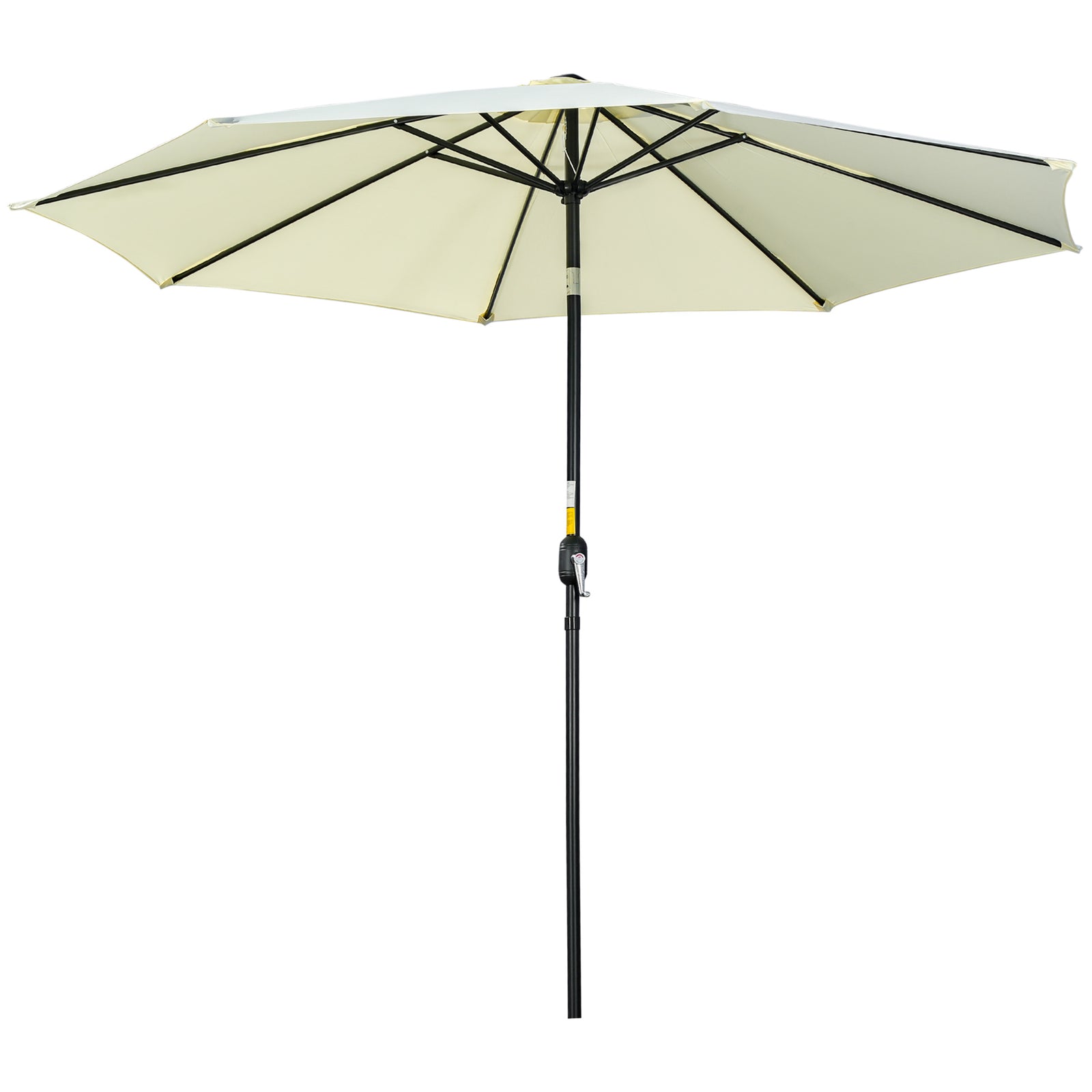3(m) Tilting Parasol Garden Umbrellas, Outdoor Sun Shade with 8 Ribs, Tilt and Crank Handle for Balcony, Bench, Garden, Beige
