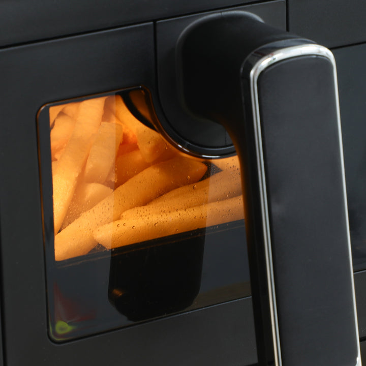8L Dual Basket Air Fryer, 8-in-1 Air Fryer Oven with Digital Display, Visible, Timer, Preheat for Oil Free Low Fat Cooking, 2500W, Sync Finish, Sliver
