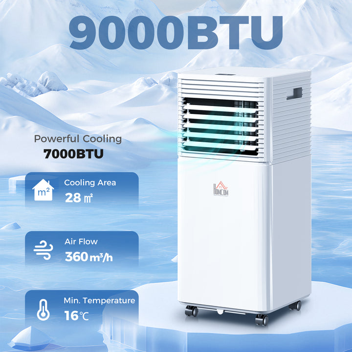 MCL 9000 BTU Portable Air Conditioner for Cooling Dehumidifier Fan, Air Conditioning Unit, with Remote, 24H Timer, Window Mount Kit, R290, A Energy Efficiency