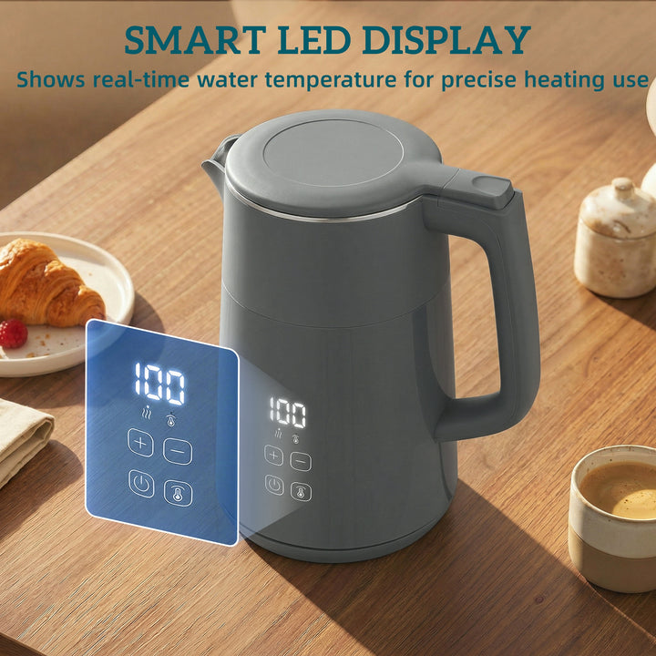 Electric Kettle, 1.7L Fast Boil 3kW Water Kettle with UK Strix Thermos
