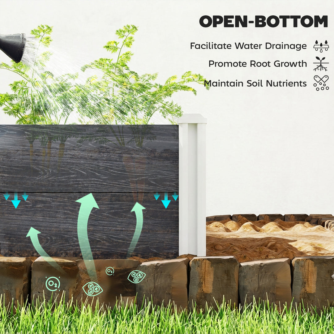 Vinyl Raised Garden Bed Kit, 3 x 3 x 1ft Modular Elevated Garden Box w