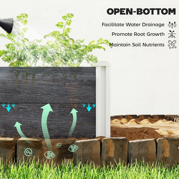 Vinyl Raised Garden Bed Kit, 3 x 3 x 1ft Modular Elevated Garden Box w