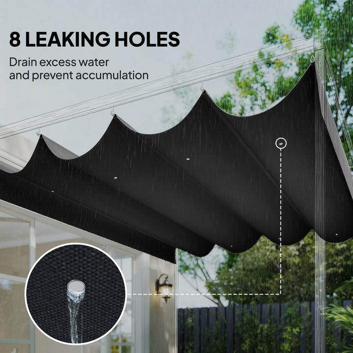 Retractable Pergola Canopy Only, 3.92 x 3.5 m, UV30+ Replacement Canopy Cover for 4 x 3 m Pergola