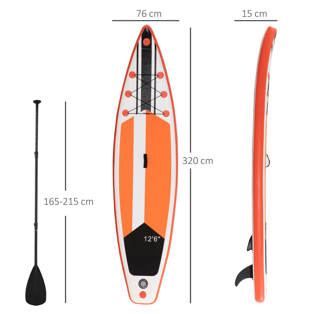 10'6" x 30" x 6" Inflatable Stand Up Paddle Board, Non-Slip Deck Board with Adj Paddle, ISUP Accessories and Carry Bag, for Youth Adults Beginner, White