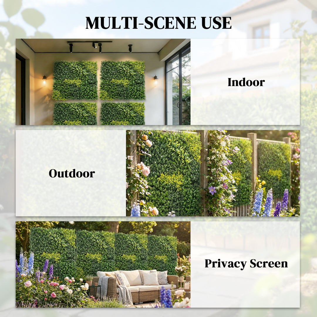 Artificial Plant Wall Panel, 100x100 cm Artificial Grass Backdrop Wall