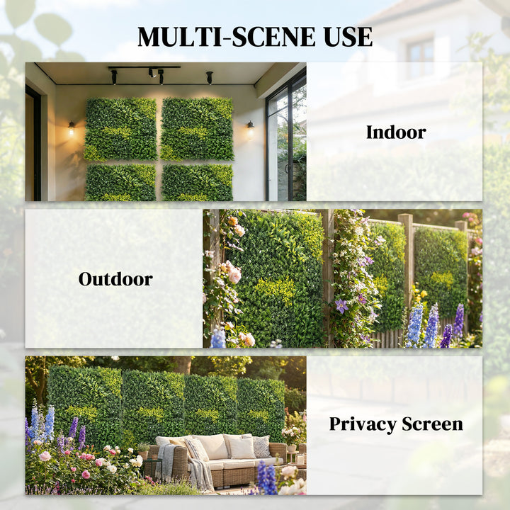 Artificial Plant Wall Panel, 100x100 cm Artificial Grass Backdrop Wall