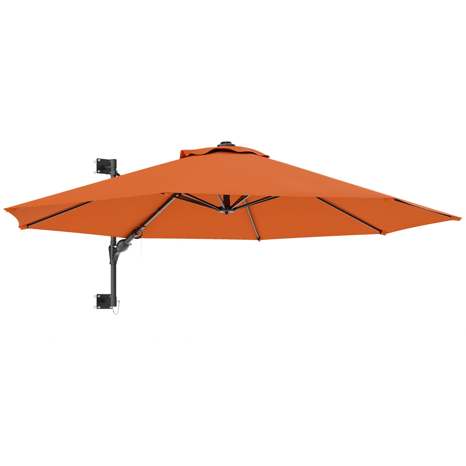 3(m) Wall-Mounted Parasol Shade, with Handle - Orange