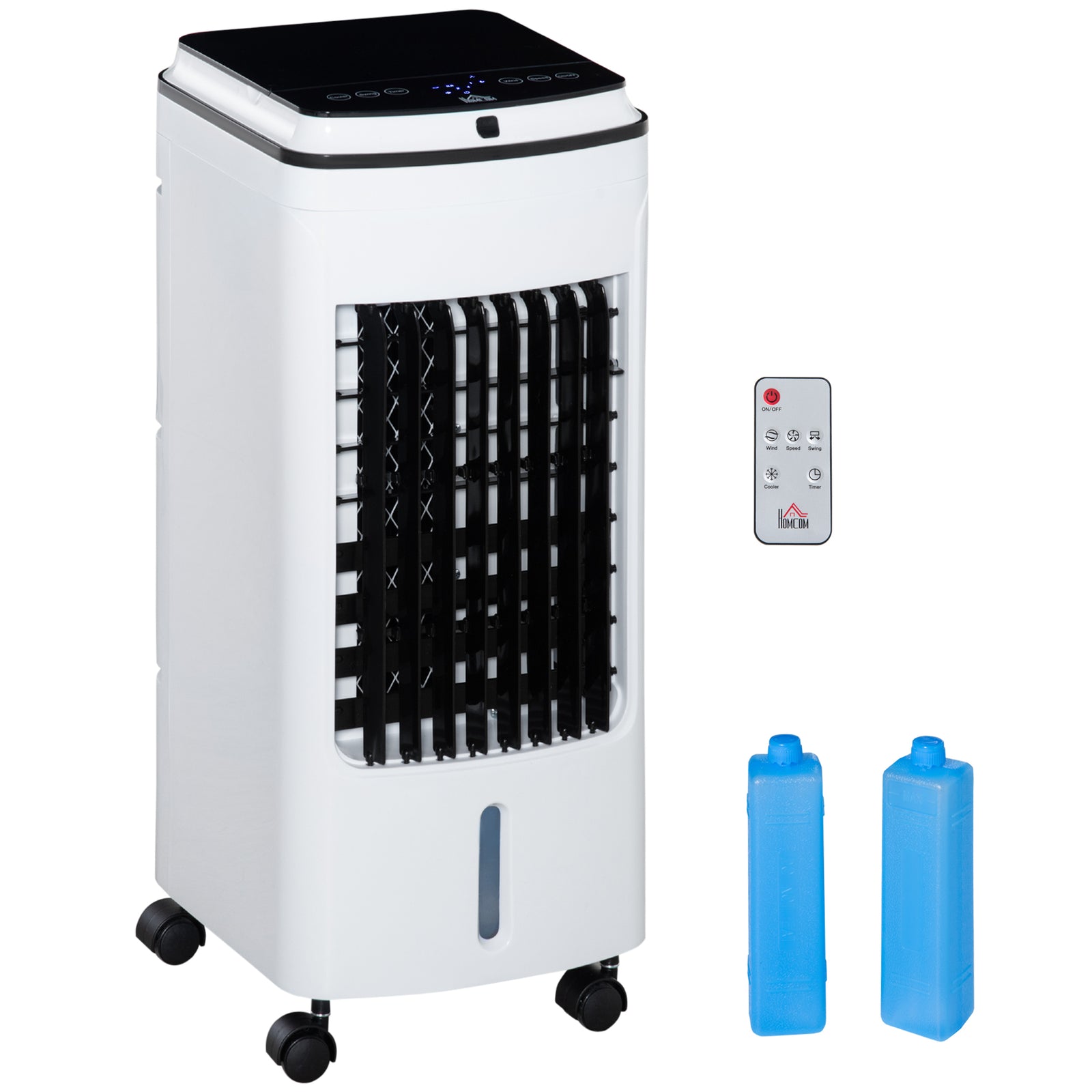 3-in-1 Evaporative Air Cooler with 4L Water Tank, Portable Fan Cooler with Automatic Oscillation, Timer, Remote, White